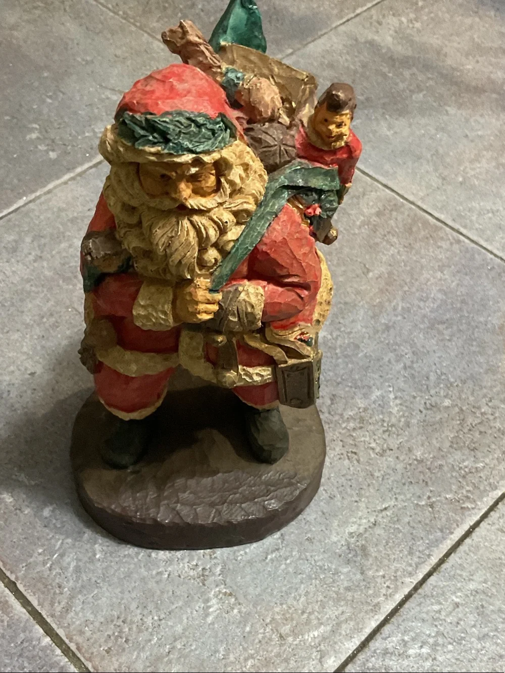Santa Figurine Holiday Decor - Red/Green